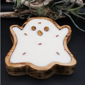 Tazón de vela con forma de fantasma de madera de acacia ecológico de alta calidad, recién llegado para decoraciones navideñas, precio de Vietnam - Product Image 5