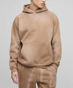 High Quality Mens Tan Hoodie & Sweatpants Set Custom Soft <b>Fabric</b> Two-Piece Tracksuit Relaxed Fit Athleisure Co-Ord Set for Men - Product Image 3