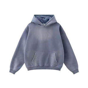 Sudadera con capucha pesada de lavado ácido de alta calidad para hombre, sudaderas bordadas para invierno, sudaderas con sublimación, teñidas lisas - Product Image 2