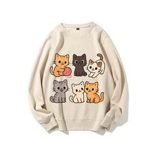 เสื้อสเวตเตอร์ลายแมวน่ารักสำหรับผู้ชายเสื้อผ้าลำลองดีไซน์สนุกสนานทันสมัยพิมพ์ลายสัตว์น่ารักในสไตล์ Y2K - Product Image 1