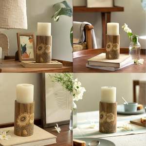 Support/porte-bougie décoratif en bois pour fête, en bois, accessoires de décoration de mariage, support à bougie, vente chaude - Product Image 4