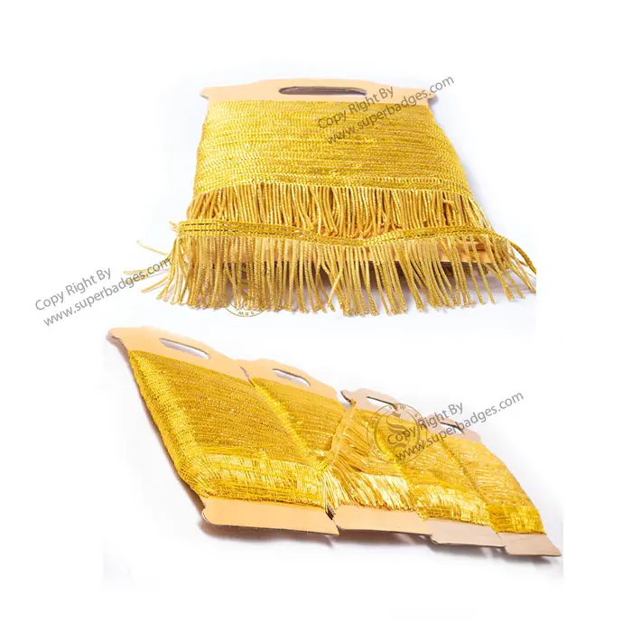 Franges en lingot d'or personnalisées franges en or rouge vente en gros de franges en fil d'or