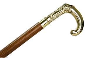 Artistic Handcrafted Brass <b>Walking</b> <b>Stick</b> With Sculpted Handle For Collectors Seniors Decorative <b>Walking</b> Support - Product Image 5