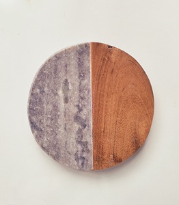 Luxury Marble and Wood <b>Coasters</b> <b>Set</b> of 4 for Drinks - Unique Gift <b>Set</b> for Weddings, Engagements, Anniversaries - Product Image 1