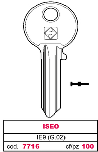 Chiave Asc Ie9 (g.Vac 0) Iseo - Product Image 1