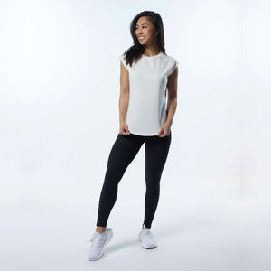 Rendimiento Fit 95% algodón 5% Spandex Cap mangas raglán en forma de equipo mujer resina camiseta con cuchara bajo - Product Image 4