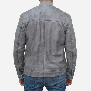 Men <b>Winter</b> <b>Leather</b> <b>Jacket</b> Casual Streetwear Cowhide Genuine <b>Leather</b> Eco-Friendly Breathable Custom Print OEM Wholesale - Product Image 5