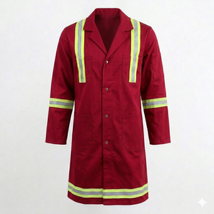 Blouse de laboratoire ignifuge de couleur personnalisée avec bandes réfléchissantes - NFPA2112 - Product Image 5
