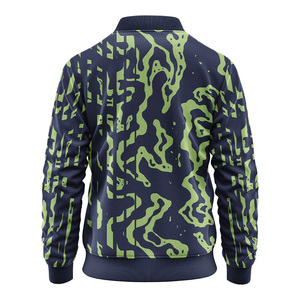 เสื้อแจ็กเก็ตบอมเบอร์ทีมโรงเรียนแฟชั่นสำหรับผู้ชายสไตล์ไฮสตรีทปักลายผ้าแคนวาสคอตั้งมีซิปด้านหน้า - Product Image 6