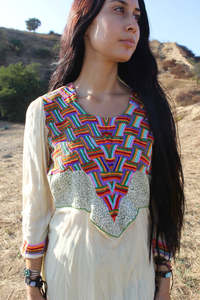 Robe d'été droite en jersey de coton indien gazeux arc-en-ciel SRJ EXPORTS, manches longues, respirante, longueur genou, très élégante, fabriquée en Inde - Product Image 4