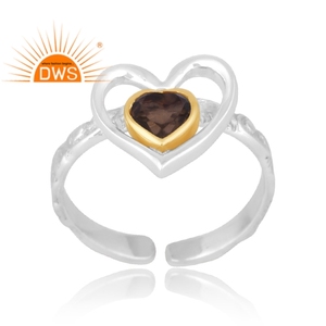 แหวนพลอยสโมคกี้ธรรมชาติทำจากเงินสเตอริง925ดีไซน์รูปแบบใหม่เครื่องประดับสำหรับผู้หญิงเป็นของขวัญสำหรับผู้หญิง - Product Image 1