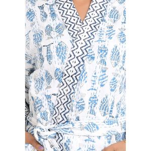 Kantha-<b>Stitch</b> 100% Cotton Reversible Long Kimono for Women Handmade Knitwear Soft Woven Unisex <b>Gift</b> for Spring - Product Image 2