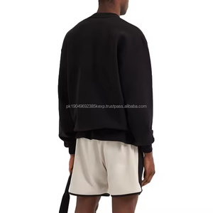 Sweat-shirts unisexes en molleton français lourd de couleur verte, sweat-shirts à col rond personnalisés, sweat-shirts courts et amples - Product Image 4