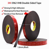 Ruban adhésif en mousse acrylique VHB noir 3M 5962, 1,6 mm, ruban adhésif double face haute résistance pour métal, plastique, verre
