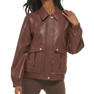 Nouveautés 2025 Vestes en toile matelassées d'hiver pour femmes en cuir tricoté d'extérieur de haute qualité coupe-vent Service OEM - Product Image 4