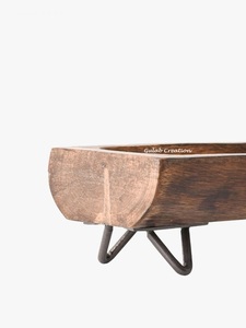 Natural Edge Wood <b>Log</b> Serving Tray with Metal Legs Rustic Handcrafted Wooden Platter for Serving, Display, and Home <b>Decor</b> - Product Image 4