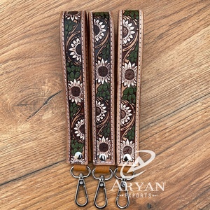 สายคล้องข้อมือสำหรับผู้หญิงทำด้วยมือคุณภาพสูงสายคล้องข้อมือทำจากหนังวัวแท้พวงกุญแจสายคล้องข้อมือหนังวัวแท้แบบปรับแต่งได้ - Product Image 1