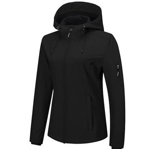 Chaquetas Softshell consolidadas impermeables y ligeras de Color negro liso, forro de seda, informal, para Primavera, senderismo al aire libre, reflectante - Product Image 1