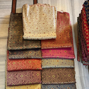 Luxury Jacquard Brocade Cotton Fabric Intricately Woven Satin with Floral Traditional Motifs Printed for Sherwanis Sarees Gowns - Product Image 1