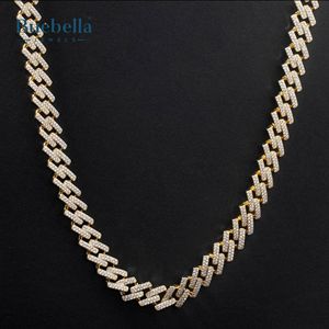 Collier élégant en argent 925 plaqué or 14K pour homme Moissanite 14mm avec diamant glacé Miami Cuban Chain Box Clasp Cadeau pour colliers élégants - Product Image 2