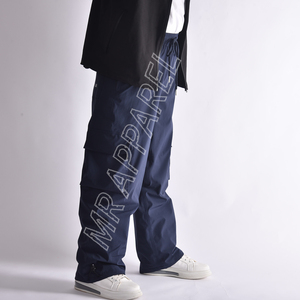 High Quality Navy Streetwear Cargo <b>Pants</b> Drawstring Waist Multiple Pockets Breathable Ventilation Waterproof 10,000mm Unisex - Product Image 2