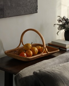 Eco-Friendly Rattan Serving <b>Basket</b> Set With Handles Natural <b>Wicker</b> Tray <b>Basket</b> For Home Kitchen Dining Decor Made In Vietnam - Product Image 5