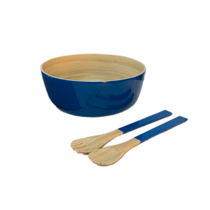 Top Selling Eco-friendly Modern Spun Bamboo Salad Bowl with <b>Tongs</b> Custom Size Handmade Kitchenware for Parties Wholesale Vietnam - Product Image 1