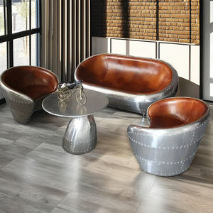 Canapé Fauteuil Aviateur de Haute Qualité Style Rétro Industriel Vintage Loft avec Revêtement en Cuir pour Salle à Manger et Salon - Product Image 1