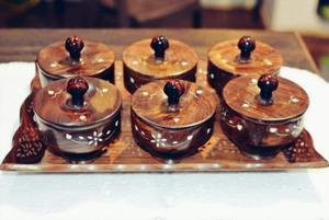 New Modern Design Premium Quality Wooden Bowl Set With Tray Customized Modern Finished Best Quality in Whole Sale Prices - Product Image 4