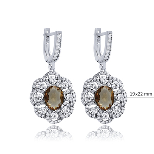 19x22mm Fleur Ovale Design Sultanite CZ Pierre Dangle Boucle D'oreille En Argent Sterling 925 En Gros Fine Jewelry Turc - Product Image 2