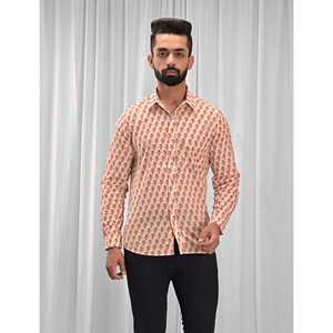 100% Cotton Printed Casual <b>Shirt</b> for Men Stand Collar with Full Sleeves Floral <b>Patchwork</b> Pattern Poplin Oxford Fabric ODM Supply - Product Image 1