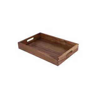 Plateau de service rond multifonctionnel en bois naturel durable fait à la main par MA CRAFT INDIA avec option de taille personnalisée - Product Image 4