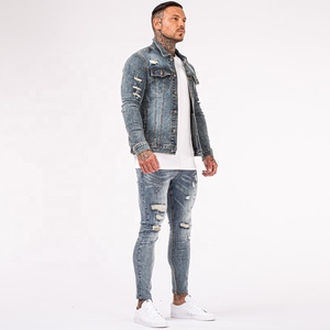 แจ็กเก็ตยีนส์ของผู้ชายผ้าฝ้ายระบายอากาศได้ดีสำหรับใช้กลางแจ้งในฤดูหนาว - Product Image 5