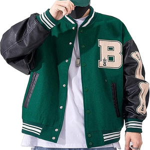 Chaquetas para hombre, chaquetas universitarias Letterman hechas a medida de calidad superior con mangas de cuero, chaquetas universitarias extragrandes - Product Image 1