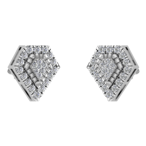 Elegantes pendientes de tuerca de moissanita de platino 950, joyería fina con diseño de perno de racimo para aniversario de boda o regalo - Product Image 3