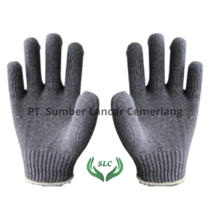 Gants de sécurité tricotés antidérapants durables polycoton uni gris meilleure qualité fabriqués en Indonésie pour le bâtiment et la construction - Product Image 3