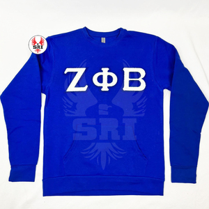 Zeta phi Beta เสื้อสเวตเตอร์คอกลมของผู้หญิงปักลายกำมะหยี่ขนาดพิเศษคอกลมมหาวิทยาลัย - Product Image 5