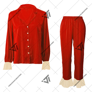 Delta griego personalizado | Sigma | Theta Sorority ropa bordada con volantes pijama ropa de dormir conjunto Loungewear PJ Parafernalia griega - Product Image 1