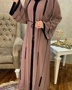 Dubaï Abaya belle couleur noire musulmane traditionnelle abaya travail à la main caftan traditionnel islamique vêtements pour femmes - Product Image 3