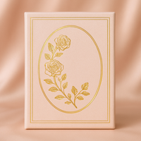 Carnet en velours rose LABON A5, journal à couverture rigide romantique à fleurs roses avec fleur 3D pour cadeau de mariage et journal personnel