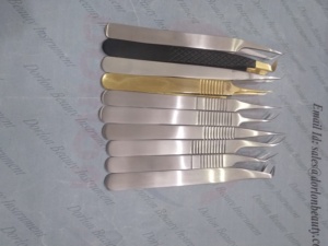 Professional <b>Eyelash</b> <b>Tweezers</b> Stainless Steel Line Design Handle Dumont Lash <b>Tweezers</b> Custom Label Best lash Extension <b>Tweezers</b> - Product Image 2