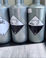 Bidons et barils de stockage en acier NMF gris-noir haute pureté 99,999 % pour liquides corrosifs industriels, modèle 34,5 kg