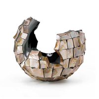Haute Qualité Luxueux Fabriqué À La Main Mère Perle Mosaïque Vase Irisé Art Planteur Pot Unique Design Moderne Jardin Écologique