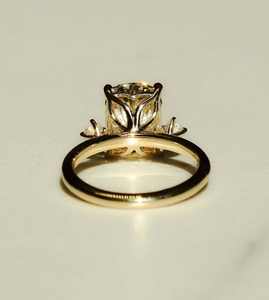 Lab Grown Diamond Cushion Cut Solitaire Compromiso Anillos DE BODA 925 Plata 10K/14K/18K Oro sólido IGI Certificado Moissanite - Product Image 2