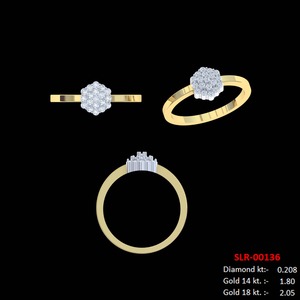 Anillo de Diamantes Naturales Certificados por IGI con Corte Brillante Redondo, Diseño de Lujo para Mujer en Oro Amarillo de 14 Quilates - Product Image 3
