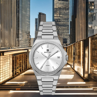 Montre à quartz élégante et sophistiquée pour homme et femme, bracelet en maille d'acier inoxydable, 32 mm, verre saphir, aiguilles lumineuses, raffinée