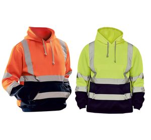 Sudadera con Capucha de Forro Polar para Hombre, Ignífuga, Antiestática, de Alta Visibilidad, con Cierre, Bolsillos Reflectantes, Cordón Ajustable, Impermeable y Transpirable - Product Image 1