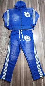 Fabricants de vêtements survêtements de jogging personnalisés impression bouffante 3D logo fermeture éclair sweats à capuche surdimensionnés ensemble pantalons de survêtement et sweat à capuche baggy - Product Image 2