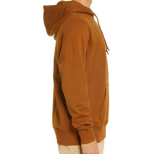 Sweat à capuche en molleton marron uni pour homme avec logo personnalisé, coton lourd de qualité supérieure, streetwear d'hiver, fabrication OEM - Product Image 4