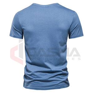Camisetas de algodón transpirable para hombre de verano 2025, camisetas informales de manga corta con cuello redondo de Color sólido, camisetas deportivas de punto sueltas - Product Image 6
